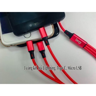 Cáp Dù Sạc Nhanh Bagi 3 Đầu CB-AS12