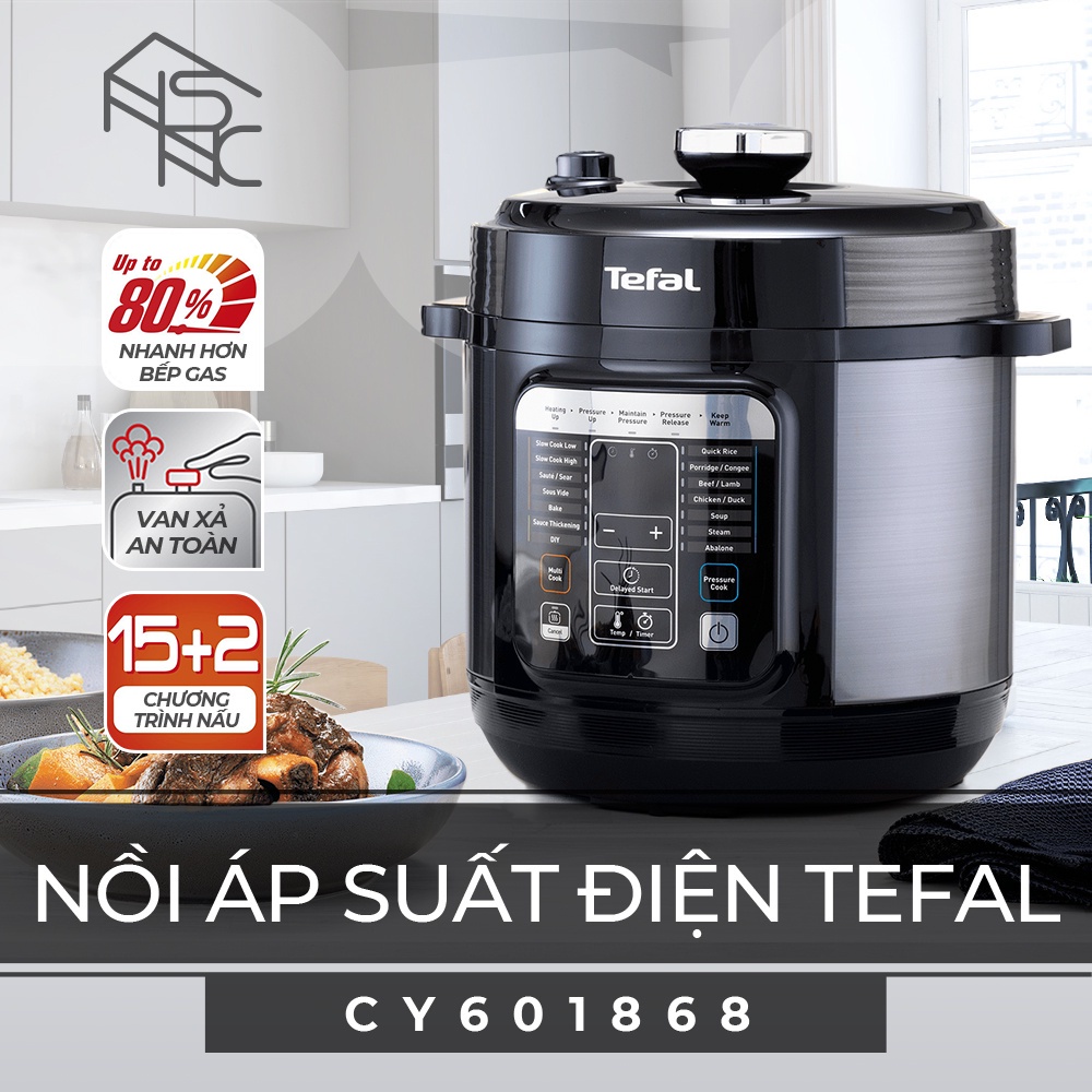 [Mã ELHADEV giảm 4% đơn 300K] Nồi áp suất đa năng Tefal CY601 - 6L- Bảo hành toàn quốc