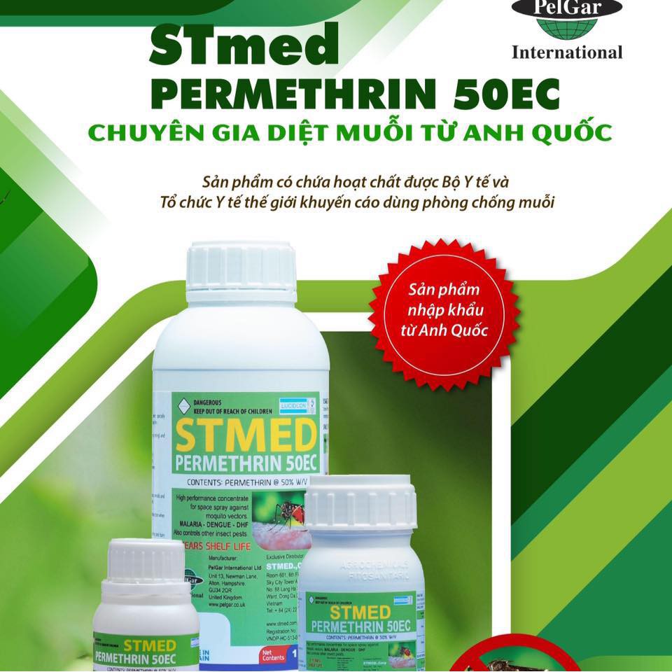 Thuốc diệt muỗi STMED Permethrin 50EC nhập khẩu Anh Quốc chai 100ml