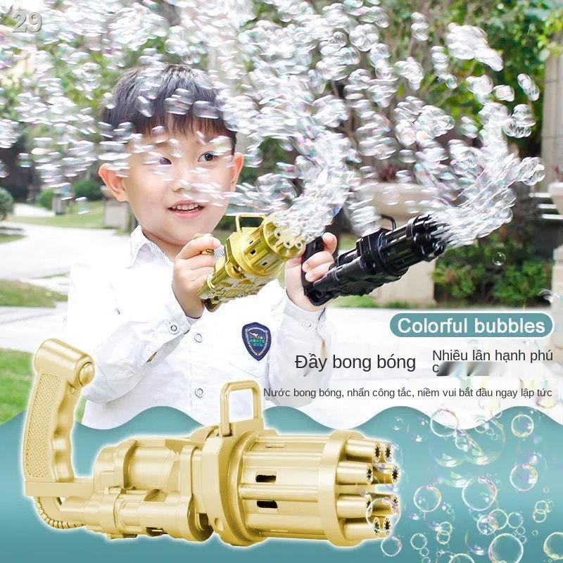 net nổ người nổi tiếng mô hình giống máy bắn bong bóng Gatling 8 lỗ thổi mùa hè tạo tự động đồ chơi trẻ em