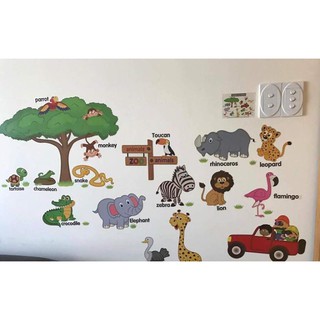 decal dán tường thú tiếng anh