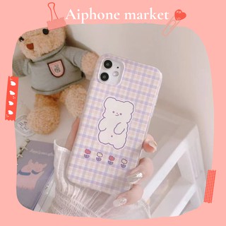 Ốp điện thoại silicon mềm hình cô gái và gấu cho APPLE iPhone12 XSMAX 8PLUS11PRO iPhone12