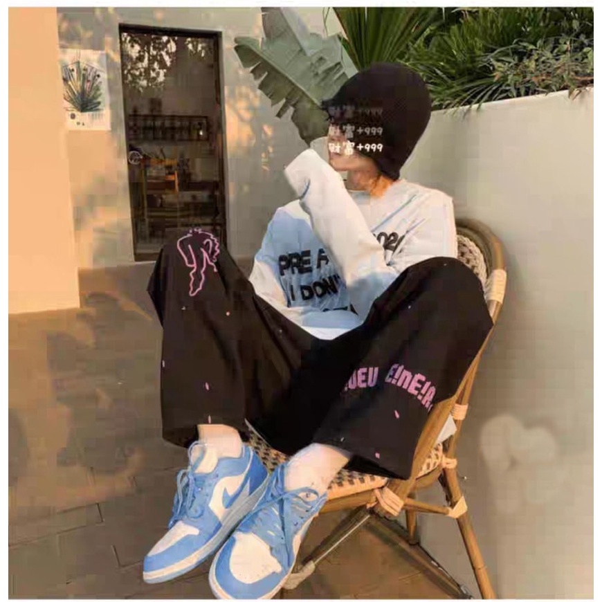 Quần ống rộng nam nữ ,quần jogger thiết kế ỐNG RỘNG SUÔNG Họa Tiết Hoạt Hình GoPi thể thao M00