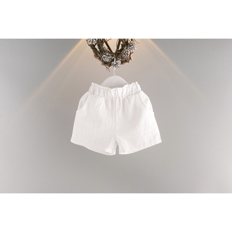 BEAR LEADER Bộ Áo Tay Ngắn Họa Tiết Hoa + Quần Ngắn Màu Trắng Thời Trang Mùa Hè Xinh Xắn Cho Bé Gái