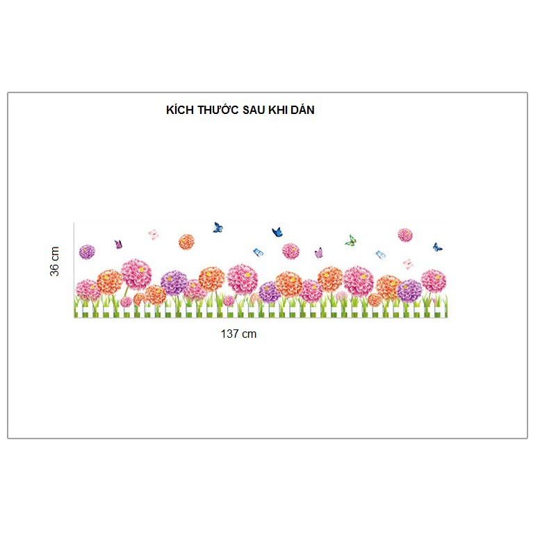 Decal dán chân tường hoa cẩm tú cầu AmyShop DCT037 (36 x 137 cm)