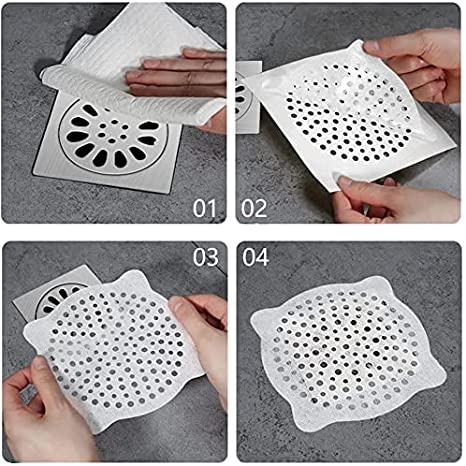 Set 20 Miếng Vải Không Dệt Dán Cống Thoát Nước Sàn Nhà Tắm/Bồn Rửa Chén Chống Tắc Nghẽn Dùng Một Lần