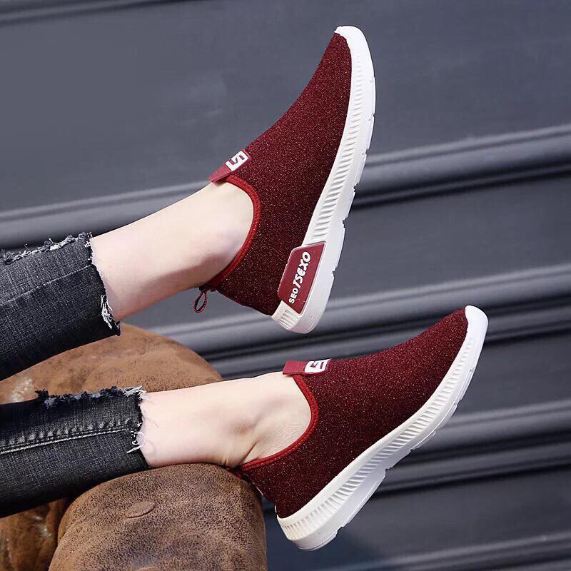Giày lười chạy bộ chữ S êm chân