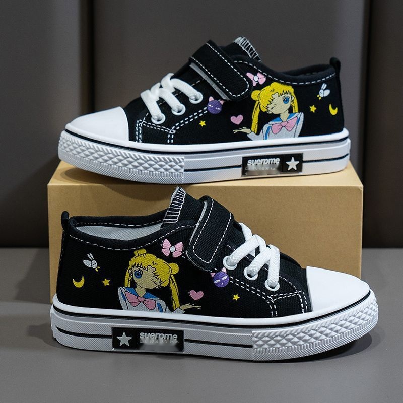 Giày Vải canvas Thoáng Khí Phong Cách Hàn Quốc Thời Trang Xuân Thu Mới 2022 Cho Bé Gái