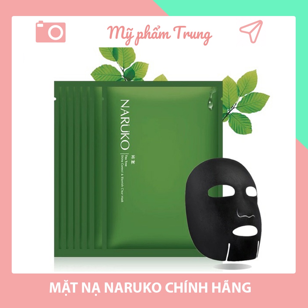 Combo 8 miếng mặt nạ kiểm soát dầu và mụn trà tràm Naruko Tea Tree 26ml/miếng chính hãng phiên bản Đ