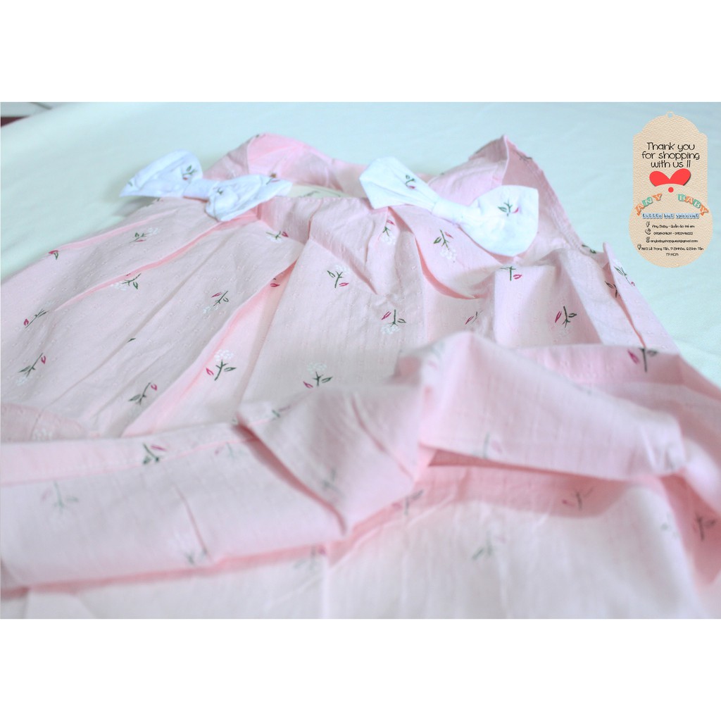 Áo váy bé gái nơ hồng xinh xắn ❣❣ ❣❣