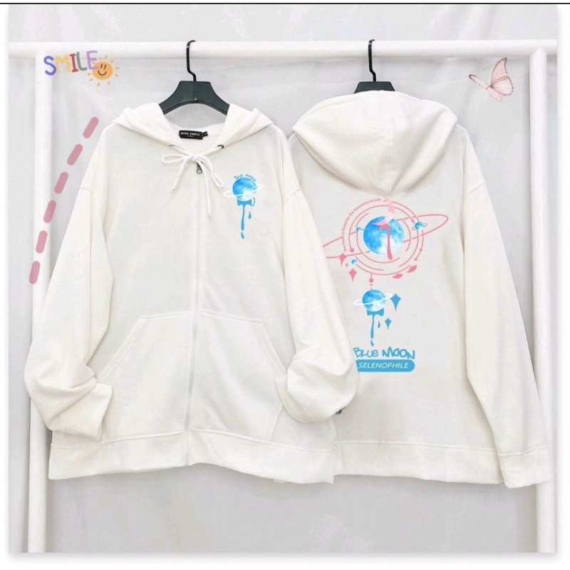 Áo Khoác Hoodie Nữ Chất Nỉ Bông Có Nón In Họa Tiết Địa Cầu Siêu Xinh - Z2 Store