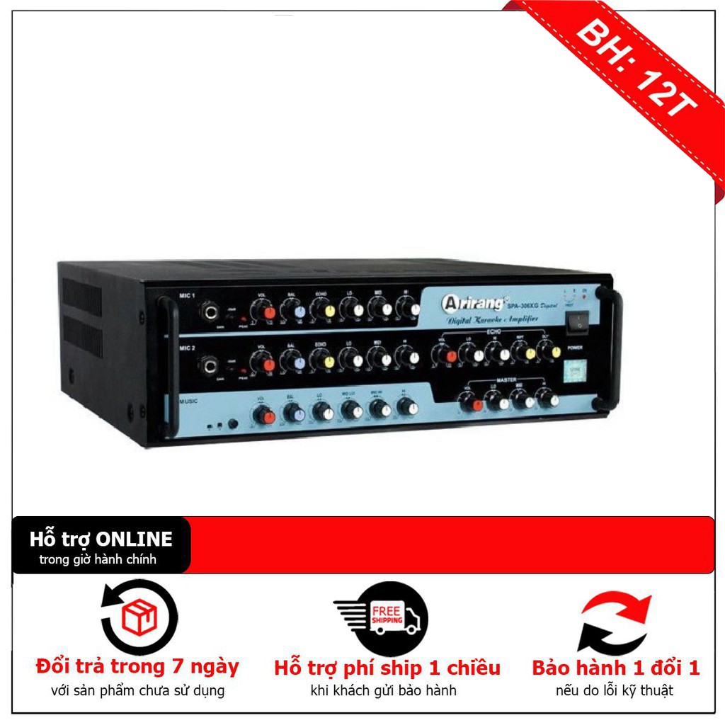 [ Giảm giá 10%] Combo Amply Arirang SPA-306XG Digital + Đầu karaoke Arirang AR-36 (kèm 2 micro) - hàng chất lượng