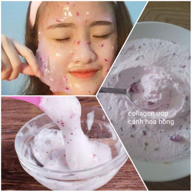 100g mặt nạ Collagen cánh hoa hồng handmade