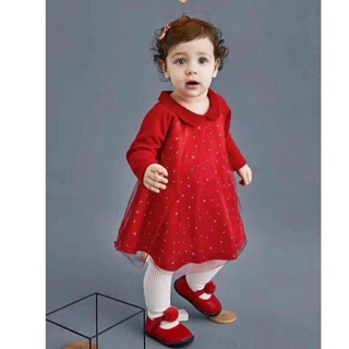 Freeship 99k toàn quốc_,Váy đỏ bé gái next dư xịn
