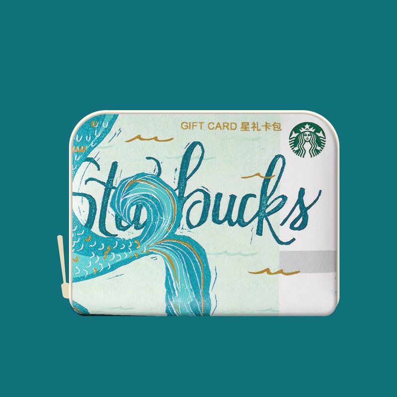Ví Đựng Tiền Xu Và Thẻ Siêu Mỏng Họa Tiết Starbucks Nhiều Ngăn Nhỏ Gọn Thời Trang Cho Nữ