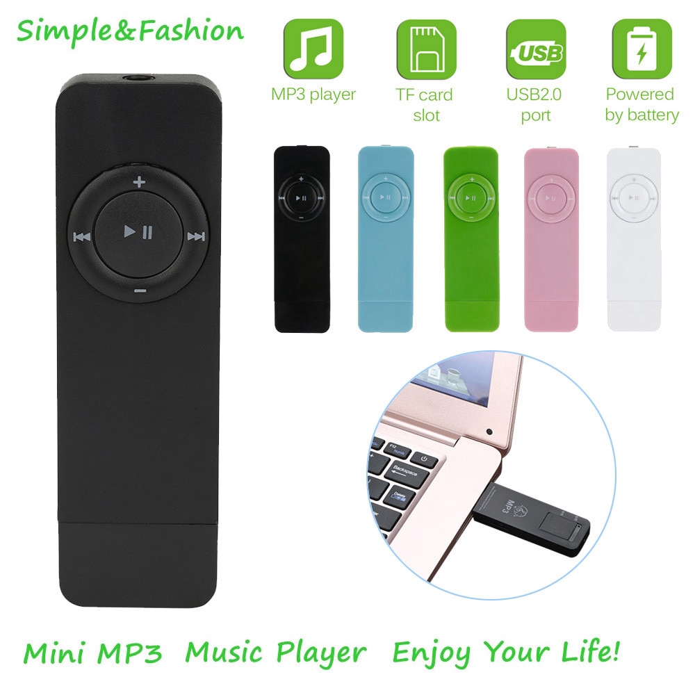 Máy nghe nhạc MP3 Mini kiểu dáng thời trang hỗ trợ thẻ nhớ Micro TF 32GB