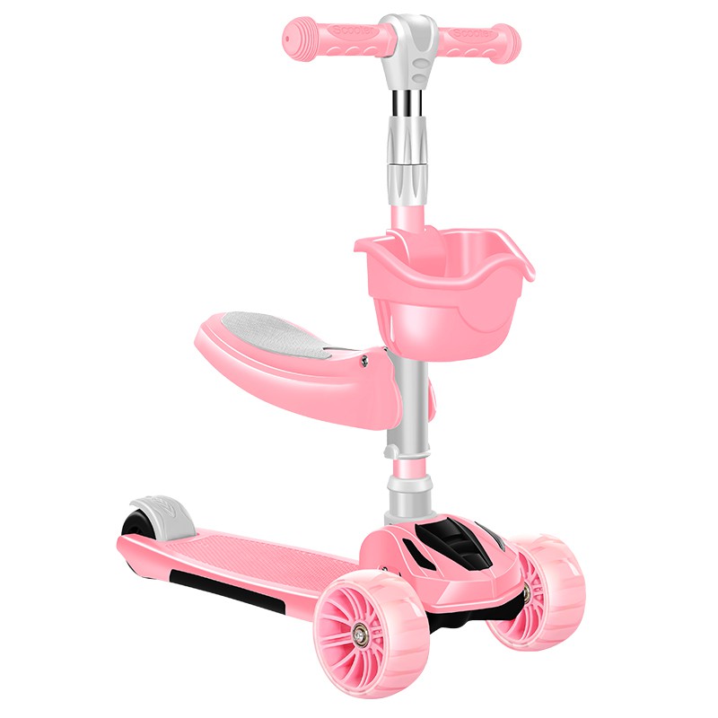 ﹍◊♨Xe trượt Scooter trẻ em 3-6-12 tuổi ba trong một có thể ngồi nam và nữ 1 bé trên chân 5 đạp trơn