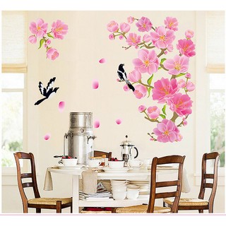 Decal dán tường cành đào hồng 1 BINBIN PK155 (Có keo sẵn)
