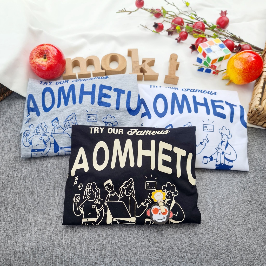 Áo phông áo thun nam nữ tay lỡ from rộng freesize chất cotton thoáng mát chữ NAOHHTE đơn giản mokishop