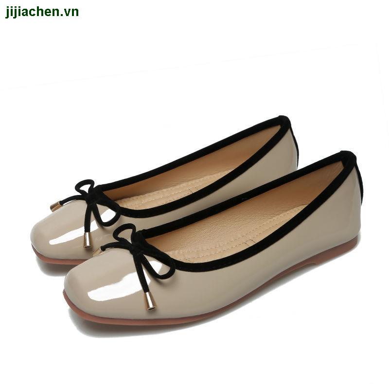 Giày búp bê đế bằng mũi vuông phong cách Hàn Quốc mới thời trang mùa xuân 2021 cho nữ