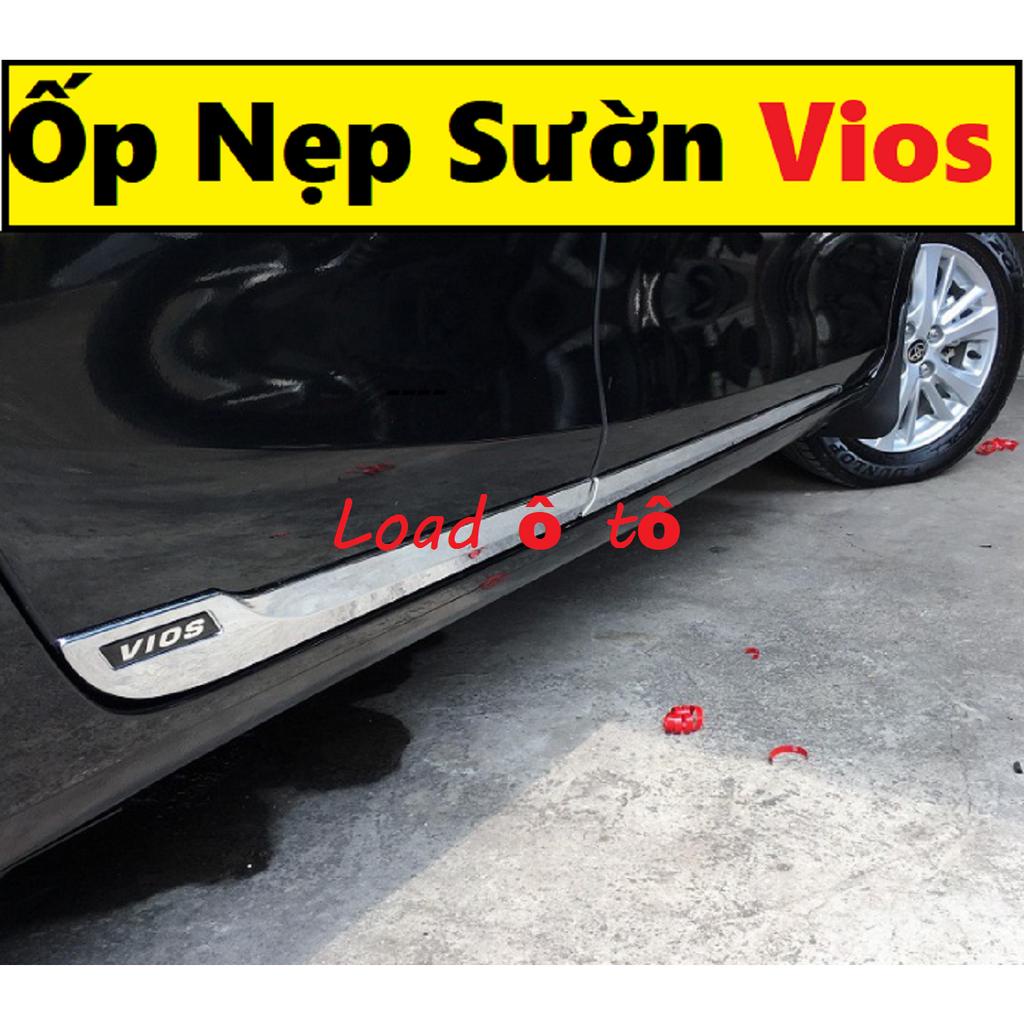 Ốp 04 Nẹp Sườn Xe Toyota Vios 2019-2023 Mẫu Nhựa ABS Mạ Crom Sáng Bóng