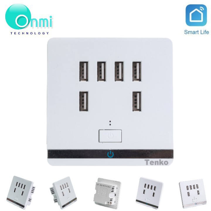 Bán sỉ - Ổ cắm sạc USB âm tường 6 cổng USB cao cấp hàng Tenko - ONMI.VN chính hãng.