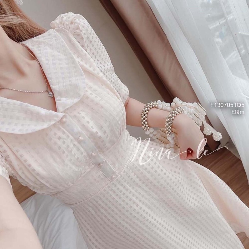 ✔ 𝗙𝗥𝗘𝗘 𝗦𝗛𝗜𝗣 VÁY CÔ BÈO TAY BỒNG CÚC NGỌC KẺ Ô HÀNG L1 CHẤT ĐẸP LẮMẠ