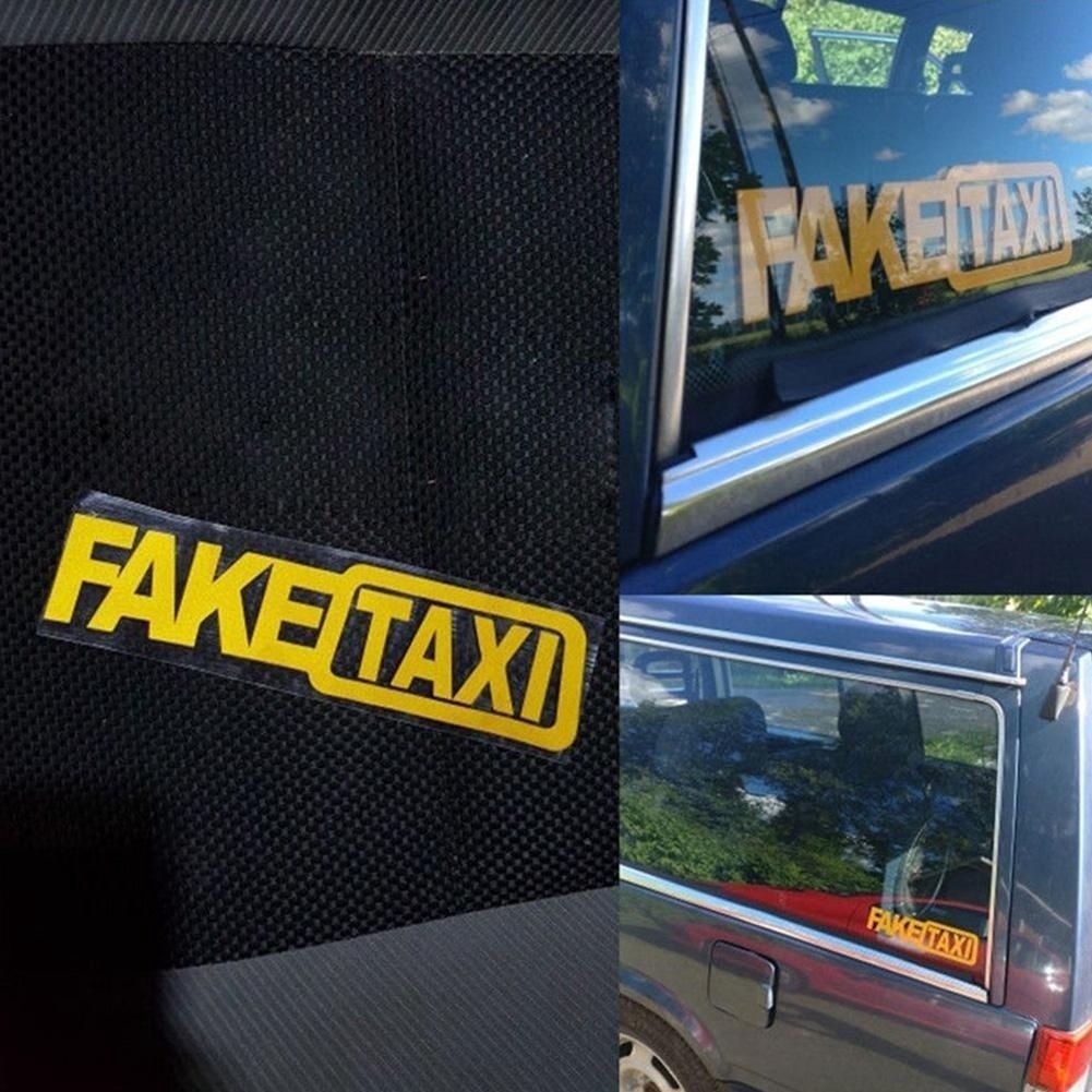 Sticker Hình Chữ Fake Taxi Làm Từ Vinyl Decal Cho Xe Ô Tô