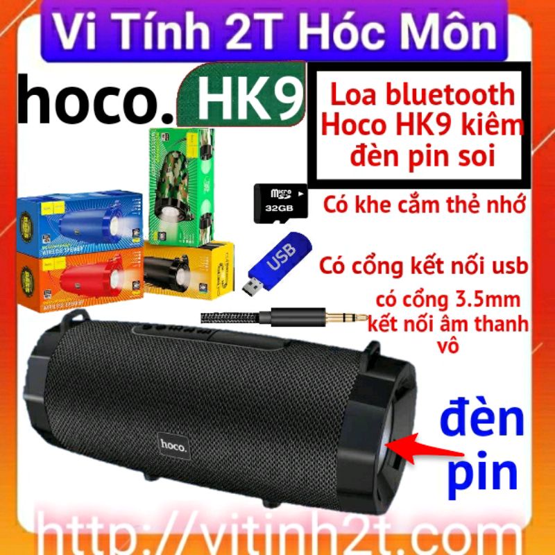 Loa Bluetooth Hoco HK9 Kiểu Dáng Năng Động Hiện Đại Siêu Tiện Lợi Kiêm Đèn Soi 