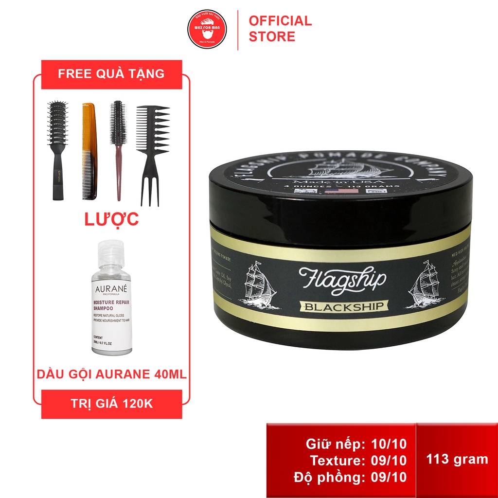 Sáp vuốt tóc Flagship Blackship Heavy Hold Pomade