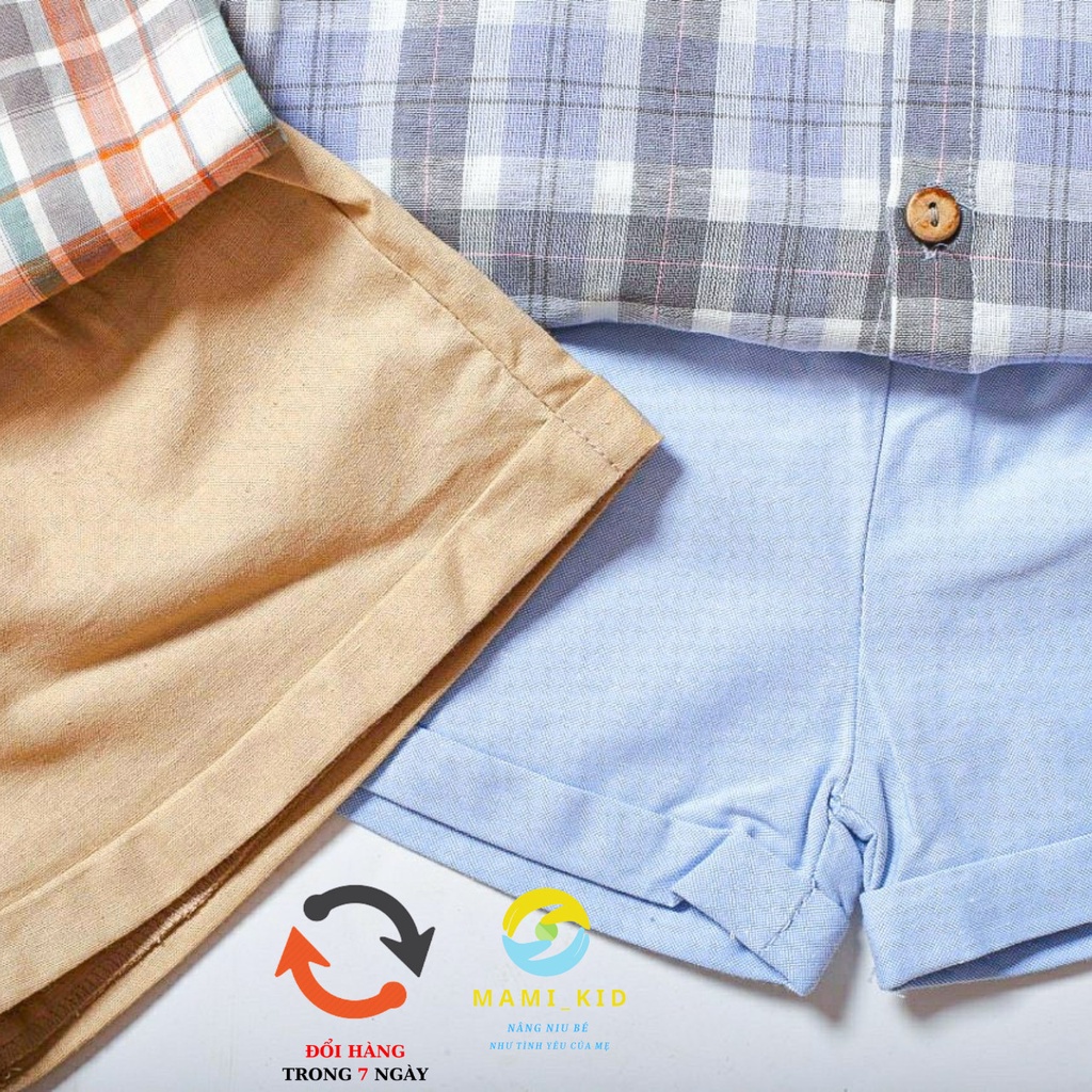 bộ quần áo bé trai SÀNH ĐIỀU 12-25KG, chất đũi linen mát, mamikid