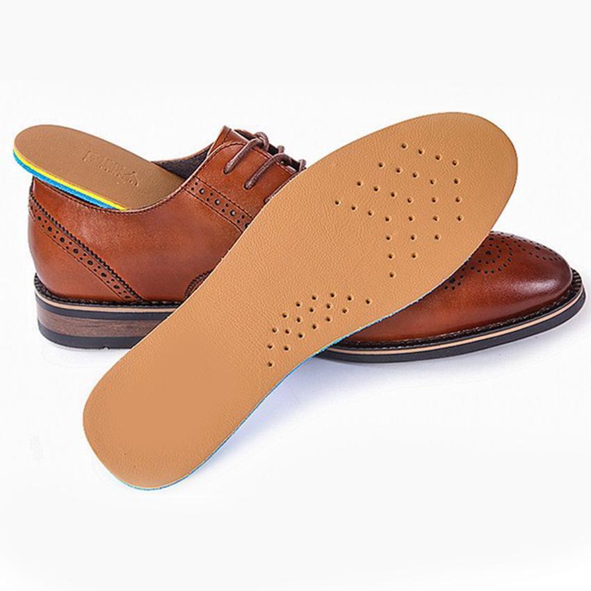 Lót giày da nam khử mùi cao cấp mang êm chân - Miếng lót giày da bò thật đi giày tây, thể thao, giày sneaker màu đen da
