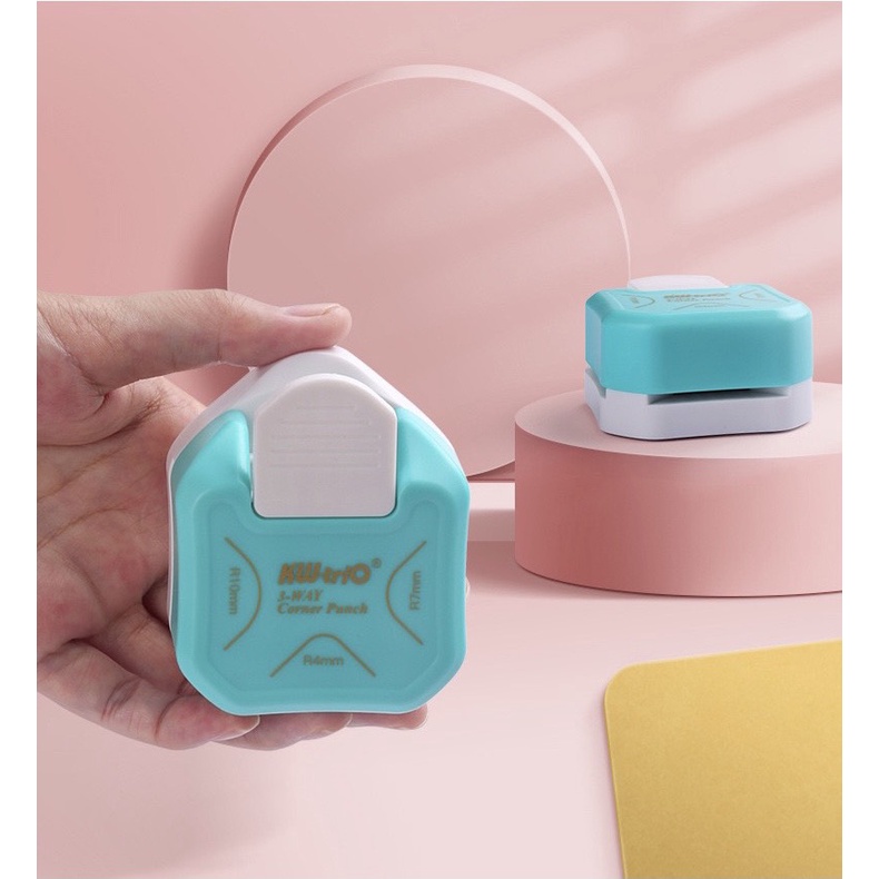 Máy Bo Góc Giấy - Corner Rounder Cao Cấp 3 Trong 1 - Mỗi Màu Là Các Loại Góc Khác Nhau