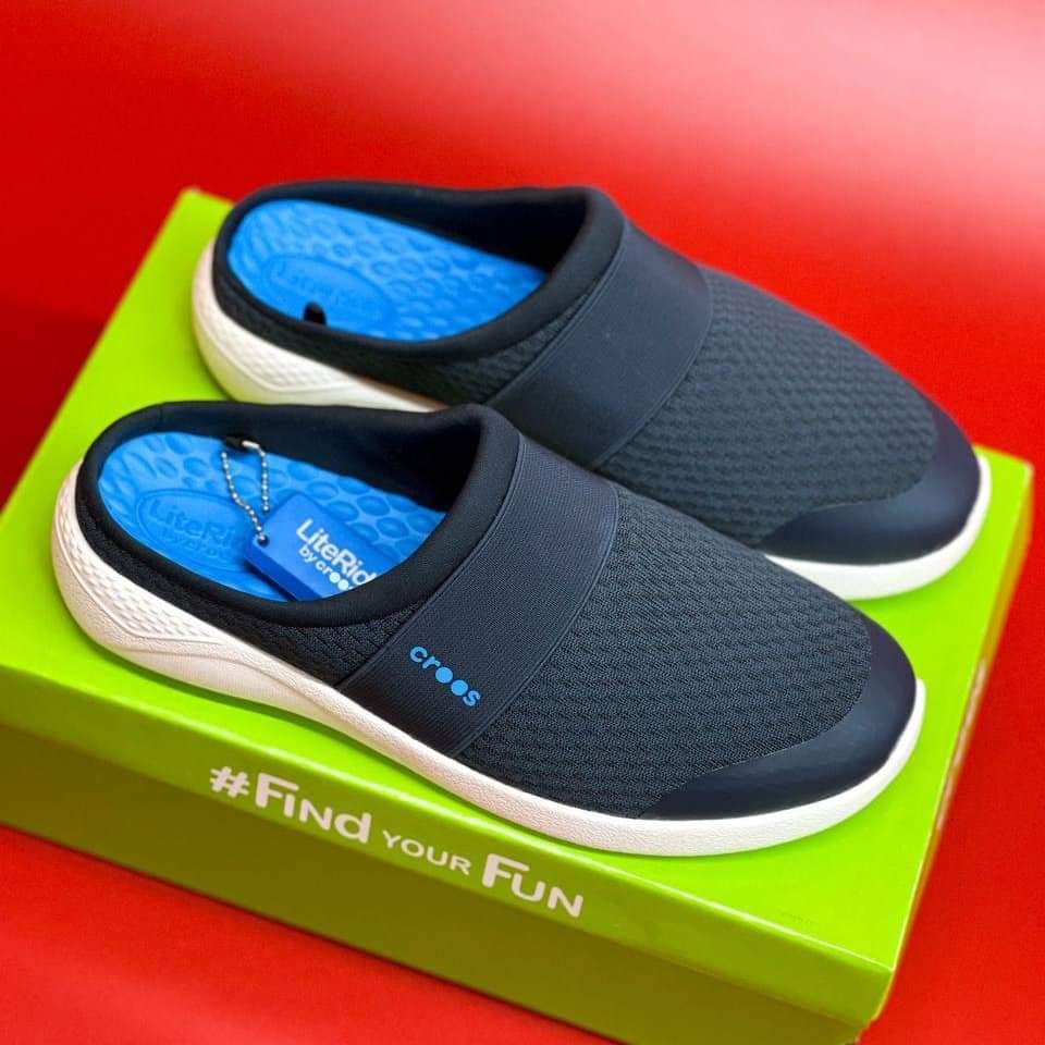 GIÀY SỤC LƯỜI CROCS VẢI LƯỚI LITERID MESH MULE CHO NAM MÀU XANH