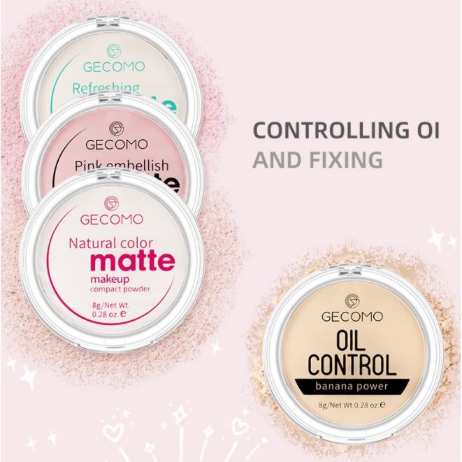 Phấn Phủ Kiềm Dầu Dạng Nén Gecomo 8g Chống Nước, Phấn Phủ Gecomo Kiểm Soát Dầu Dành Cho Da Nhờn