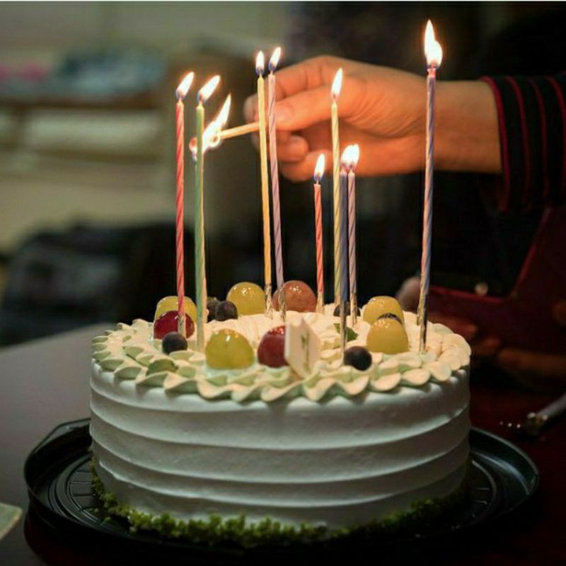 Nến tăm sinh nhật (1 vỉ 12 que), nến xoắn dài, đèn cầy sinh nhật