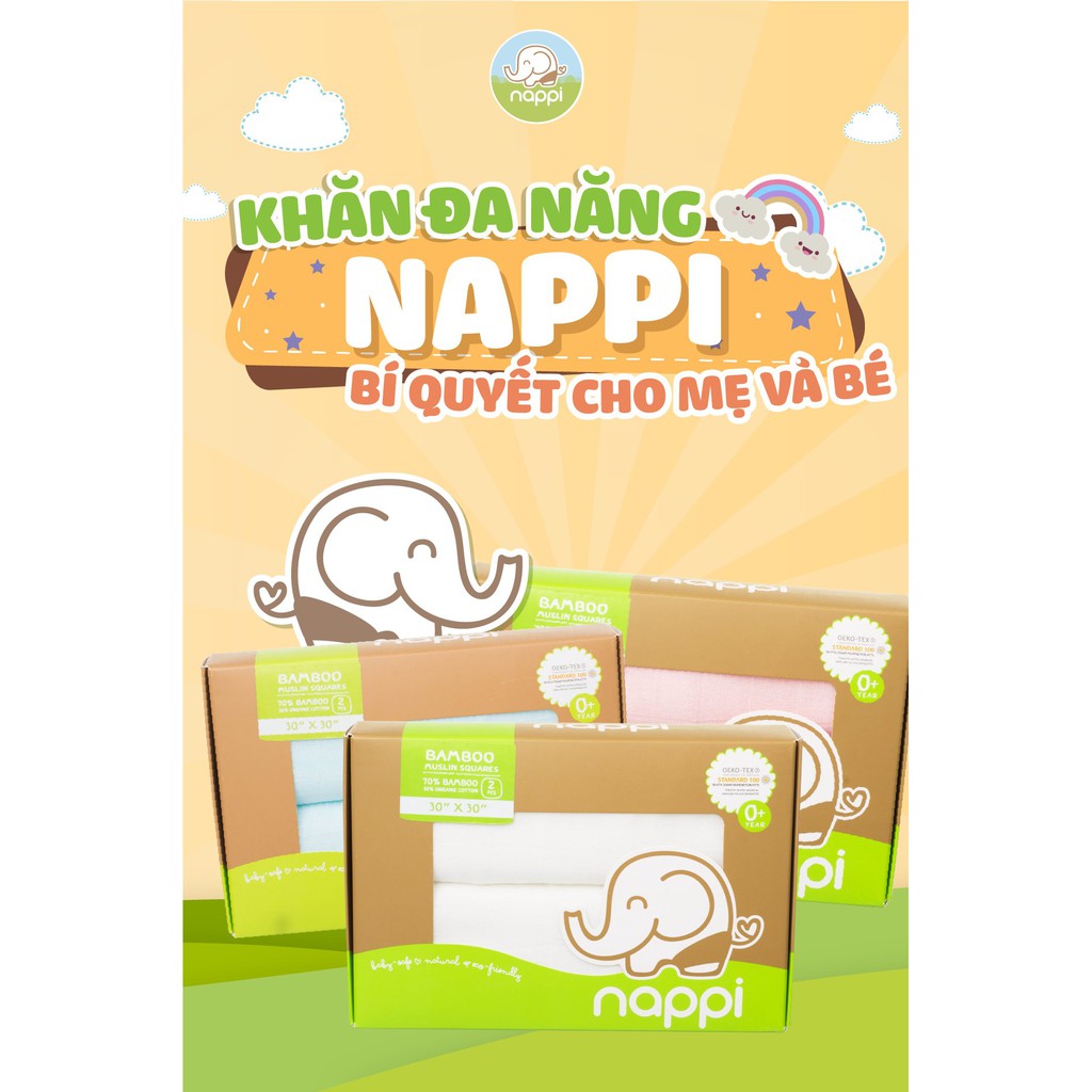 [ NAPPI ] [ HÀNG CHÍNH HÃNG ] Khăn đa năng Nappi 77x77