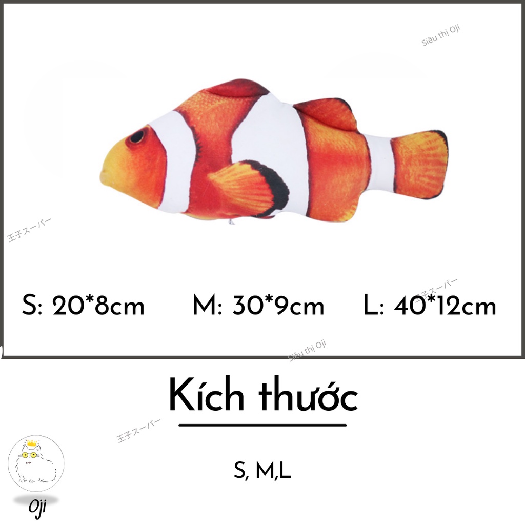 Thú Bông Hình Cá Đồ Chơi cho Mèo Cá Chép Kèm Catnip