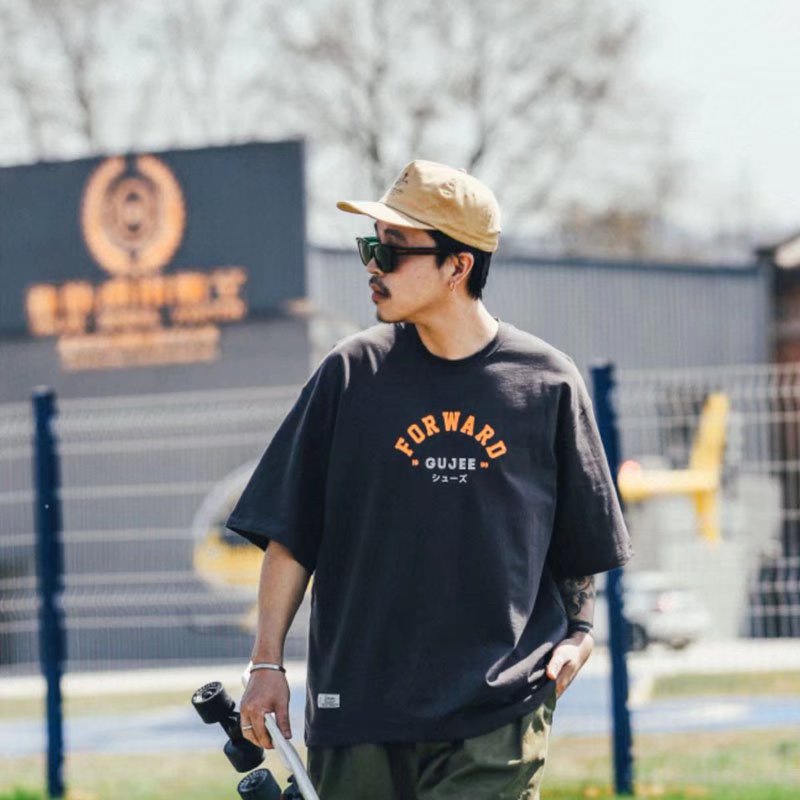 Áo Thun Nam Tay Ngắn Dáng Rộng Cổ Tròn In Chữ Thời Trang Size M-8XL