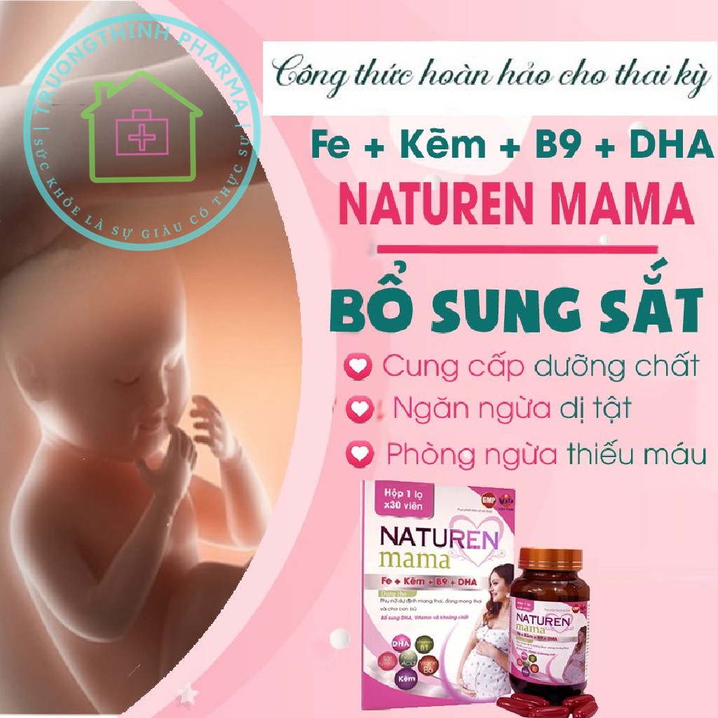 [BÀ BẦU] Viên bổ BẦU tổng hợp bổ sung DHA,Vitamin và khoáng chất cho phụ nữ dự định mang thai và cho con bú NATUREN MAMA