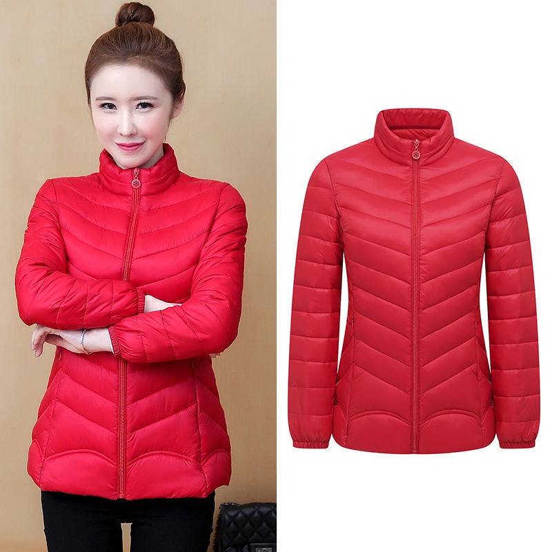 Áo Khoác Phao Đệm Mỏng Vừa Vặn Phong Cách Hàn Quốc Plus Size Cho Phụ Nữ Trung Niên