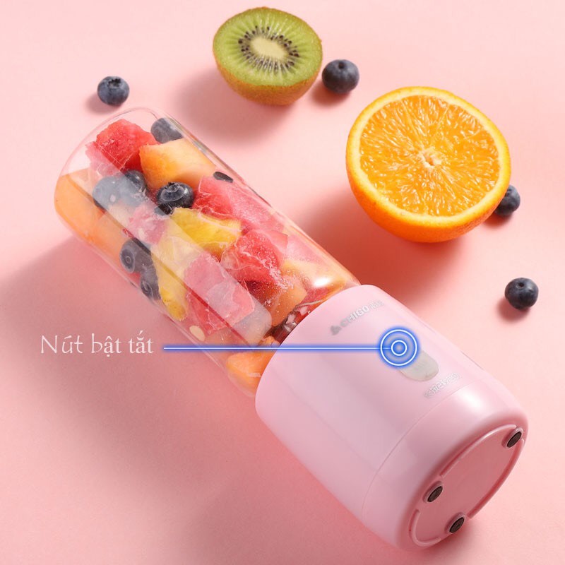 Máy Xay Sinh Tố Cầm Tay Mini Kanchhi - Máy Xay Đa Năng Sạc Tích Điện Công Suất Lớn 6 Lưỡi Inox Xay Siêu Nhuyễn vt186