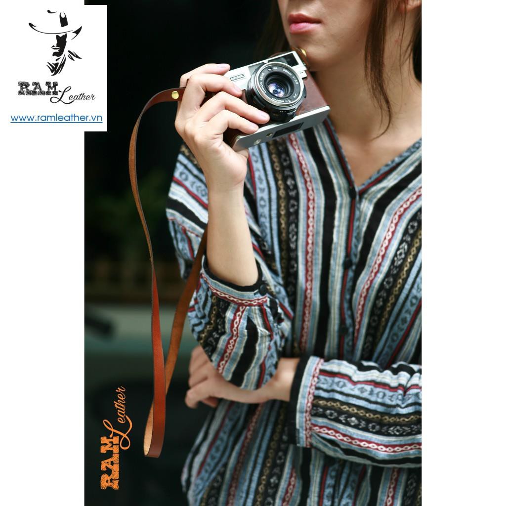 Dây Đeo Máy Ảnh Da Bò Thật Bền Đẹp Ram A2