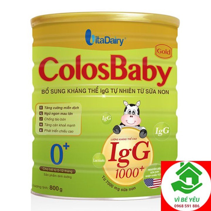 [Mã 267FMCGSALE giảm 8% đơn 500K] Sữa Non Colosbaby 1000IgG 800g Số 0+ 1+ 2+ Colos for Mum Mẫu Mới Date T6.2023