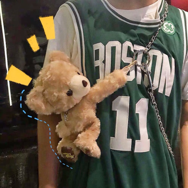 Túi gấu đeo chéo Bundy tàn tật đẫm máu dây xích Ulzzang Hàn Quốc siêu chất 👍