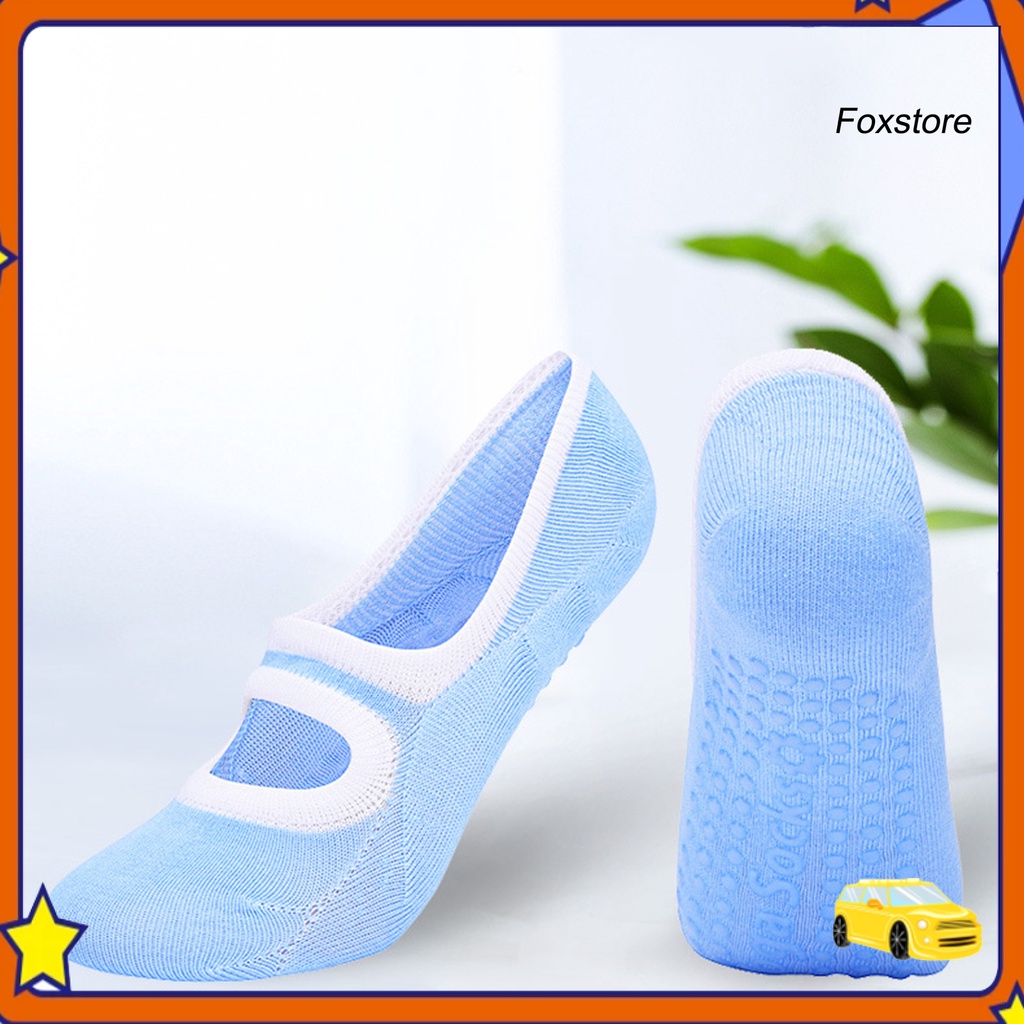 1 Cặp Vớ Cotton Chống Trượt Chống Ma Sát Thoáng Khí Dành Cho Nữ Tập Yoga fs-47