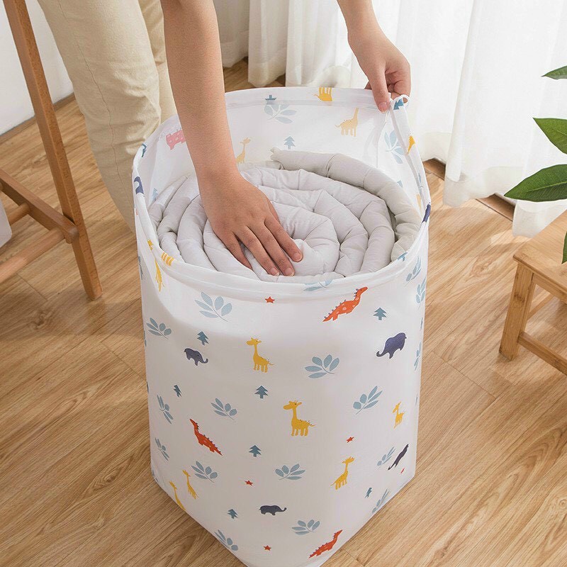 Túi Đựng Chăn Màn Quần Áo Hình Trụ Dáng Dài Dây Rút Cỡ Lớn 90x45cm