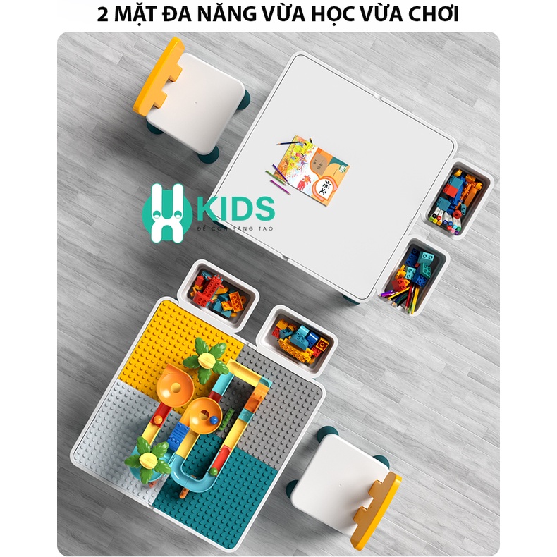 Bộ Bàn Đa Năng LEGO CỠ LỚN CHỈNH ĐƯỢC SIZE , Bàn Xếp Hình Giáo Dục TRẺ EM TỪ 2 - 10 TUỔI