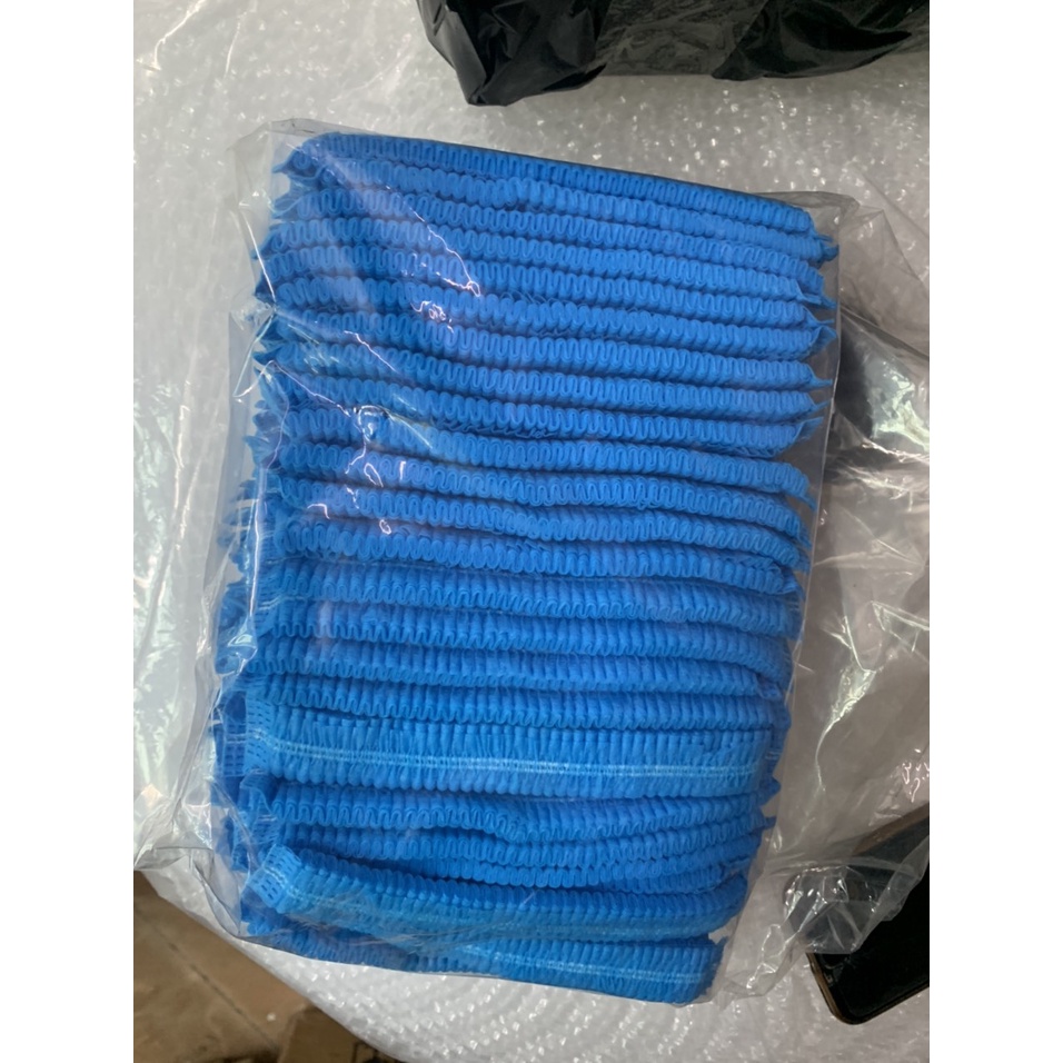 Nón Giấy Y Tế - Nón Con Sâu - Bao Trùm Đầu Con Sâu 100 cái ( màu xanh )