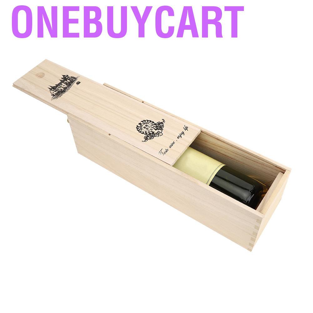 Onebuycart Retro Red Wine Bottle Box Portable Delicate Wooden Storage Container Gift Cas HG